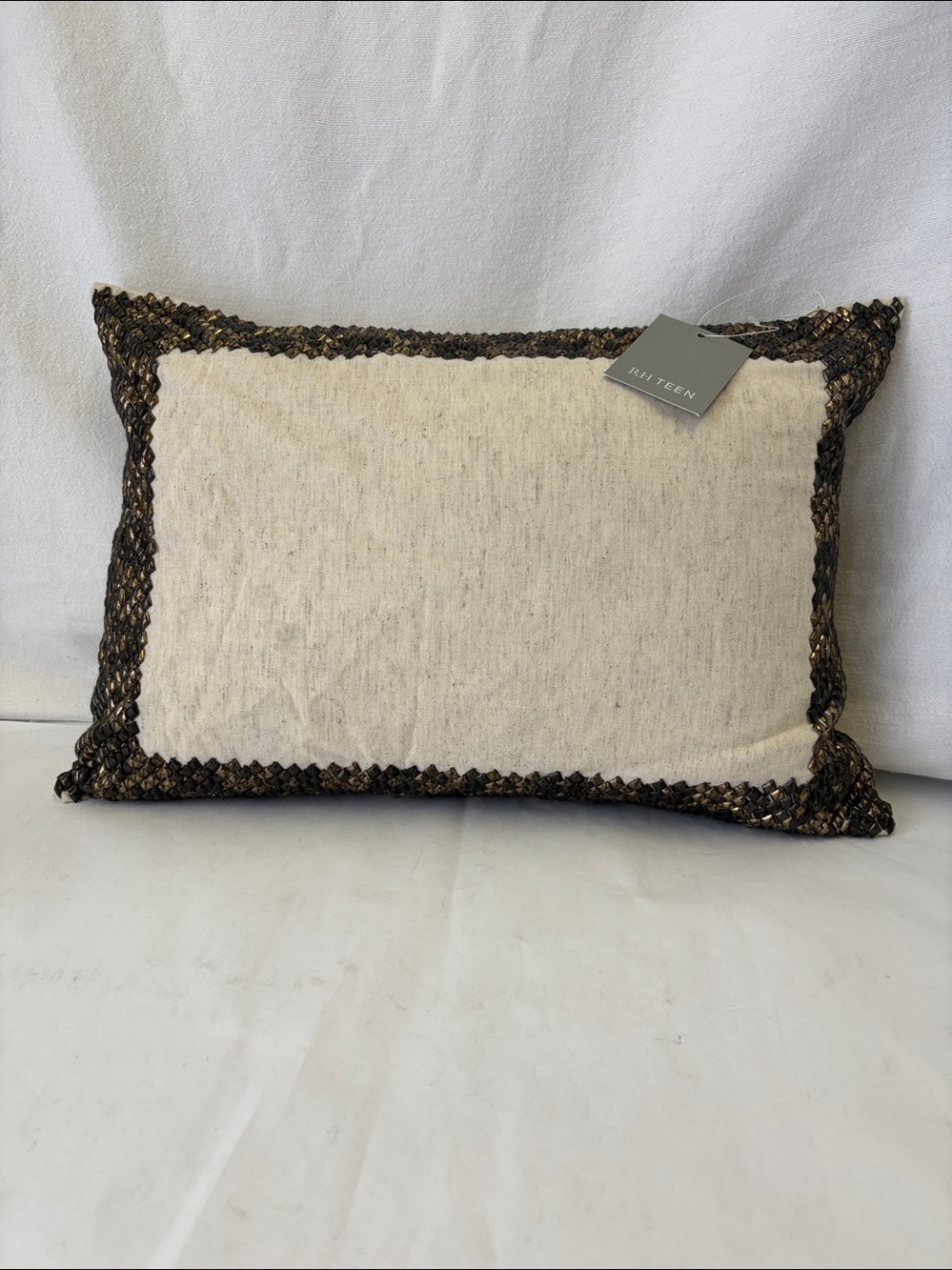 Restoration Hardware RH Diamond Multi Metal Sequin Border Pillow Cover